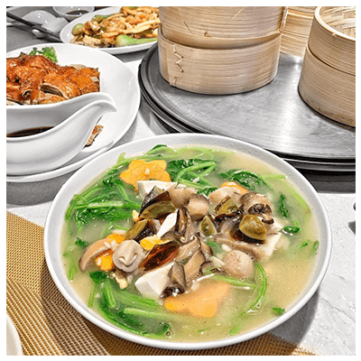 RAU CHÂN VỊT NẤU 2 LOẠI NẤM